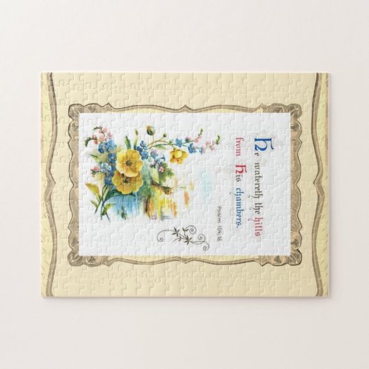 Christelijke scripts en  bloemen legpuzzel (Horizontaal)