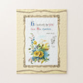 Christelijke scripts en  bloemen legpuzzel (Verticaal)