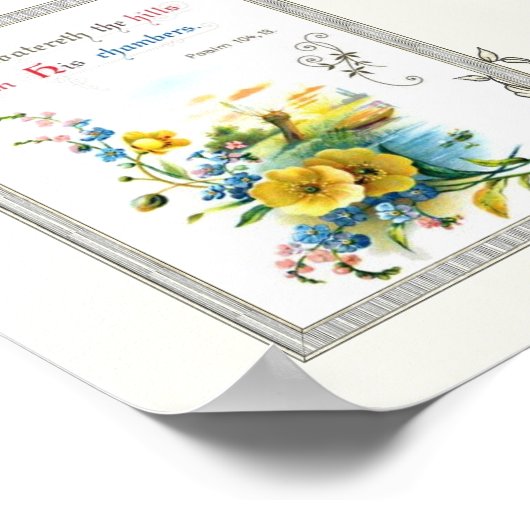 Christelijke scripts en  bloemen poster (Hoek)