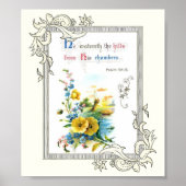 Christelijke scripts en  bloemen poster (Voorkant)