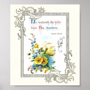 Christelijke scripts en bloemen poster
