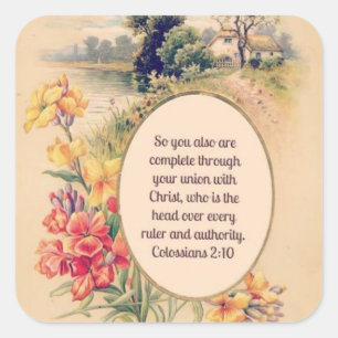  Christelijke scripts Verse Vierkante Sticker