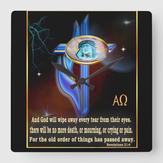 Christelijke scripts vierkante klok (Voorkant)