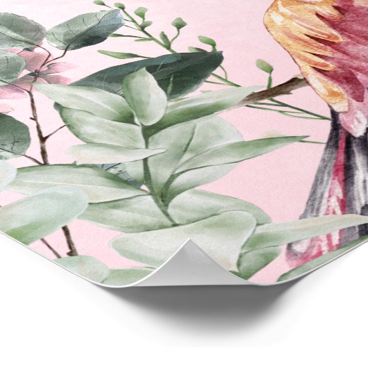 Christelijke scripts voor  Waterverf Bird Flowers Poster (Hoek)