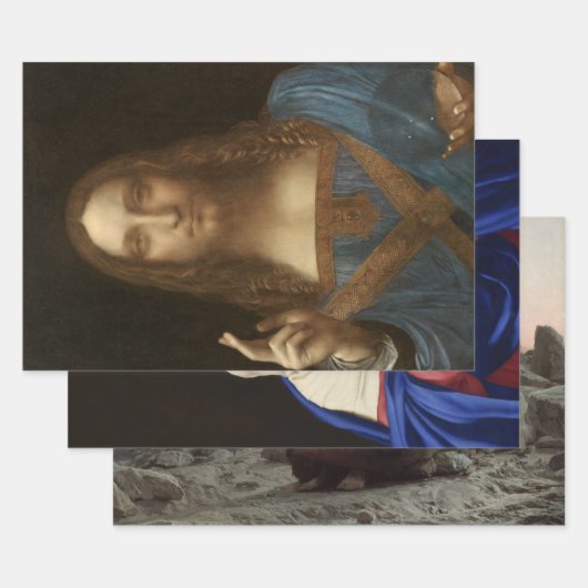 Christelijke selectie van religieuze kunst inpakpapier vel (Set)