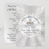 CHRISTELIJKE Silver 25th Jubileum Uitnodiging Kaar (Voorkant / Achterkant)