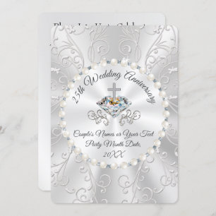 CHRISTELIJKE Silver 25th Jubileum Uitnodiging Kaar