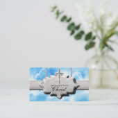 Christelijke Sinner's Prayer Cross Clouds Visitekaartje (Staand voorkant)