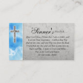 Christelijke Sinner's Prayer Cross Clouds Visitekaartje (Achterkant)