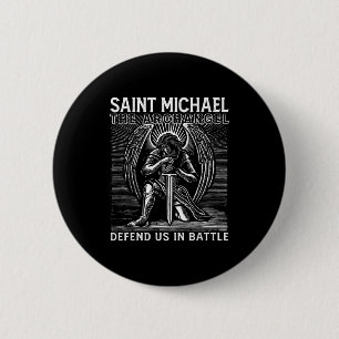 Christelijke Sint-Michaël Katholieke Heilige Verde Ronde Button 5,7 Cm