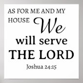 Christelijke Sjabloon Prayer Joshua 24:15 Poster (Voorkant)