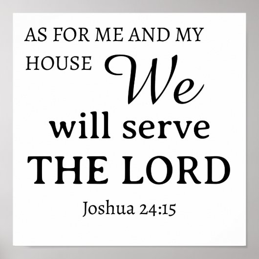 Christelijke Sjabloon Prayer Joshua 24:15 Poster (Voorkant)
