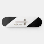 Christelijke skateboard geometrisch kruis Nooit Al (Horizontaal)