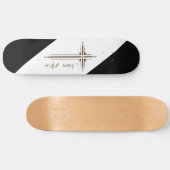 Christelijke skateboard geometrisch kruis Nooit Al (Horizontaal)