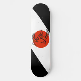 Christelijke skateboard zwaluwen in cirkel bij zon