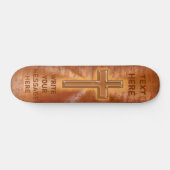  Christelijke skateboards met koperkruis (Horizontaal)