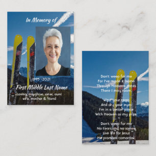 Christelijke Skiën Skiloper Aandenken Visitekaartje