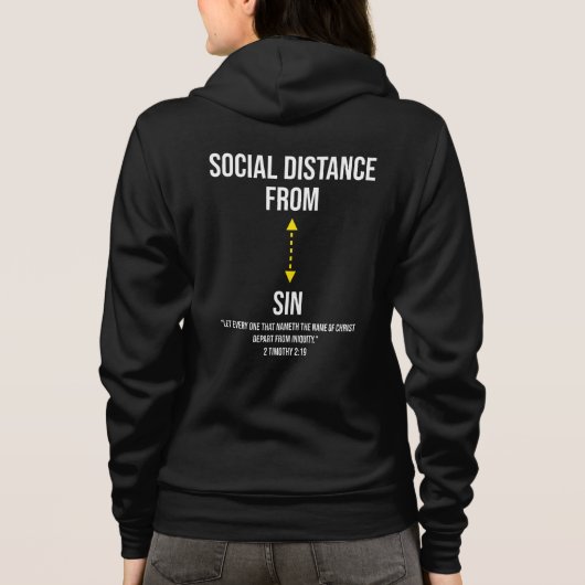 Christelijke sociale afstand tot zonde hoodie (Achterkant)