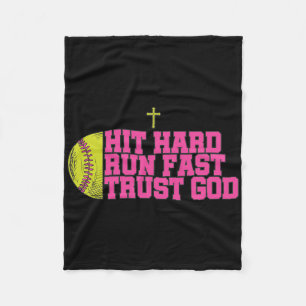 Christelijke Softll, Hard slaan, snel rennen, God  Fleece Deken