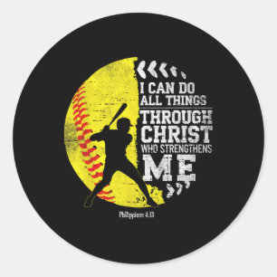 Christelijke Softll Ik kan alle dingen Religieus G Ronde Sticker