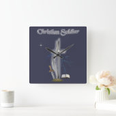 Christelijke soldaat vierkante klok (Huis)