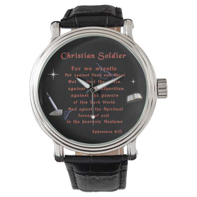 Christelijke soldaten horloge (Voorkant)