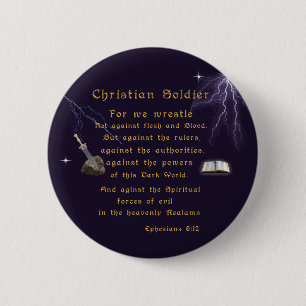 Christelijke soldaten ronde button 5,7 cm