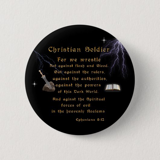 Christelijke soldaten ronde button 5,7 cm (Voorkant)