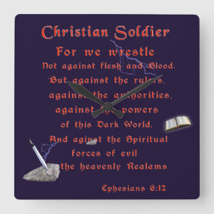 Christelijke soldaten vierkante klok