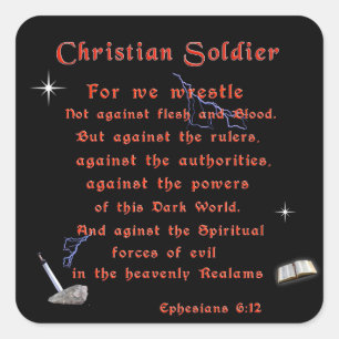 Christelijke soldaten vierkante sticker