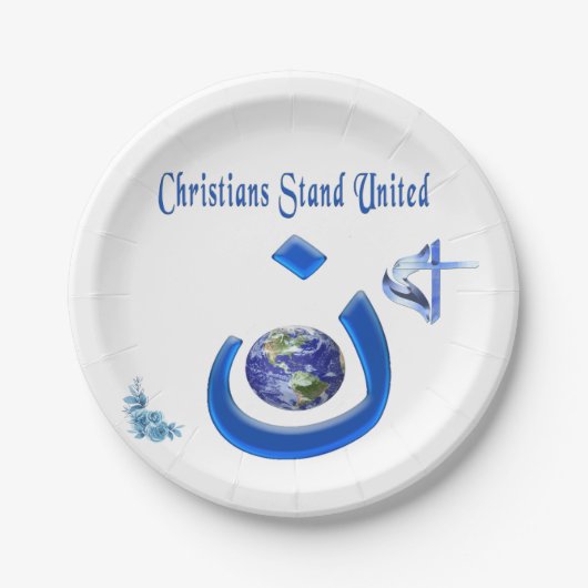 Christelijke solidariteit papieren bordje (Voorkant)