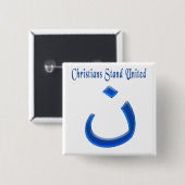 Christelijke solidariteit vierkante button 5,1 cm (Voorkant /achterkant)