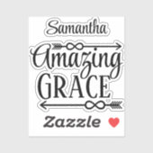 Christelijke Song Typography Quote Amazing Grace N Sticker (Vel)