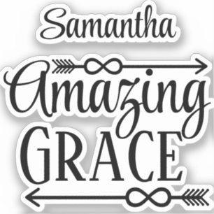 Christelijke Song Typography Quote Amazing Grace N Sticker