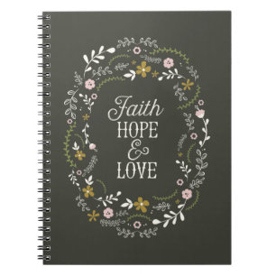 Christelijke spiral Note Book Faith Hope Geloof Notitieboek
