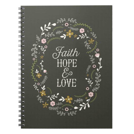 Christelijke spiral Note Book Faith Hope Geloof Notitieboek (Voorkant)