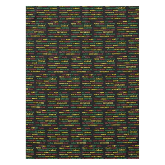 Christelijke Spirituele VRUCHTEN VAN DE GEDISTILLE Tafelkleed (Voorkant)