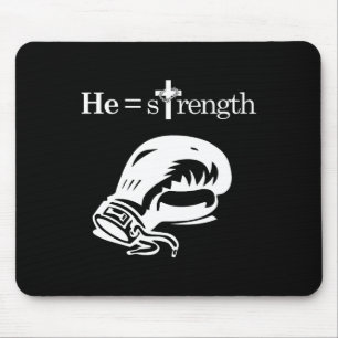 Christelijke Sport Inspirerend Quote Jesus Boxing Muismat