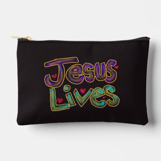 Christelijke spreuk ‘Jezus leeft’ Aangepaste naam Etui (Voorkant)