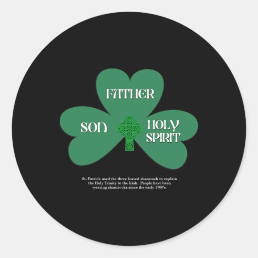 Christelijke St. Patrick's Dag Religieuze Drie-een Ronde Sticker (Voorkant)