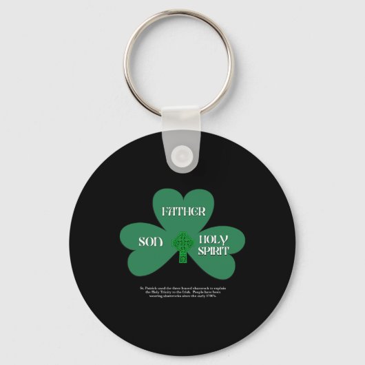 Christelijke St. Patrick's Day Religieuze Drie-een Sleutelhanger (Voorkant)