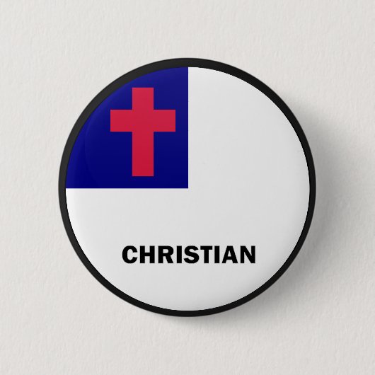 Christelijke standaardkwaliteitsvlag ronde button 5,7 cm (Voorkant)