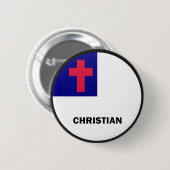 Christelijke standaardkwaliteitsvlag ronde button 5,7 cm (Voorkant /achterkant)
