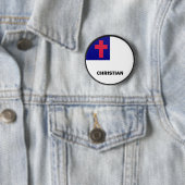 Christelijke standaardkwaliteitsvlag ronde button 5,7 cm (In situ)