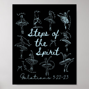 Christelijke stappen van Srit Bijbelvers balletdan Poster