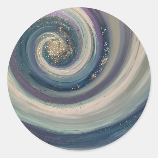 Christelijke Sticker Abstracte aanbidding Art Blue (Voorkant)