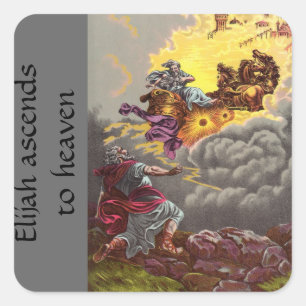  Christelijke Sticker-Elijah naar de hemel Vierkante Sticker