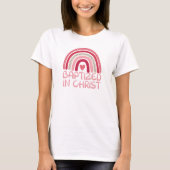 Christelijke stutroze regenboog in Christus T-shirt (Voorkant)