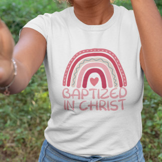 Christelijke stutroze regenboog in Christus T-shirt
