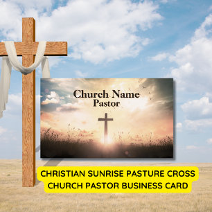 Christelijke Sunrise Pasture Cross Church Pastor Visitekaartje